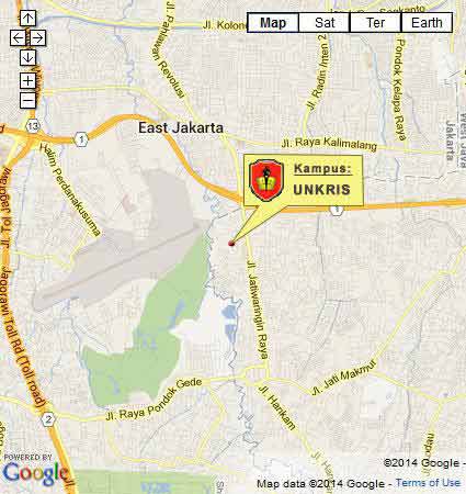Peta Lokasi Kampus MH UNKRIS Jakarta Nomor