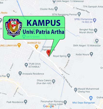 Campus Location & Map (Google Map) Universitas Patria Artha Makas Nomor