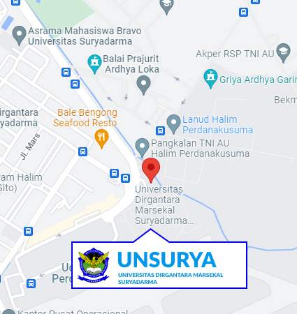Campus Location & Map (Google Map) University of Dirgantara Marsekal Suryadarma Nomor